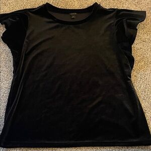 Ann Taylor black velvety Christmas party top medium